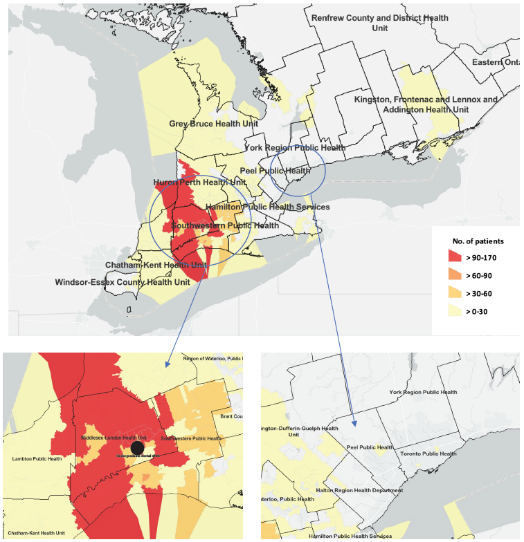 Distribution of patients at an undergraduate dental clinic